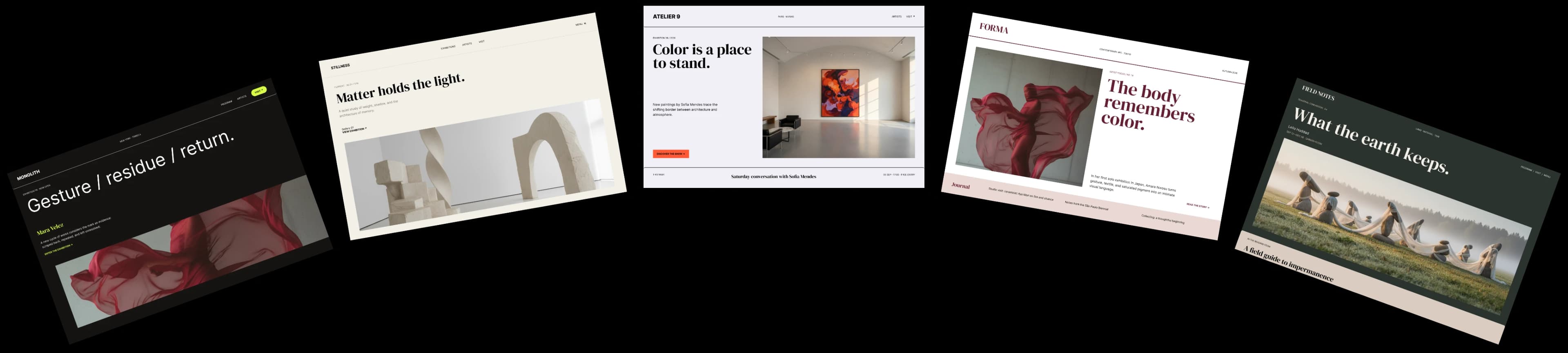 ArtX Cloud で作成できるHPのテーマ例